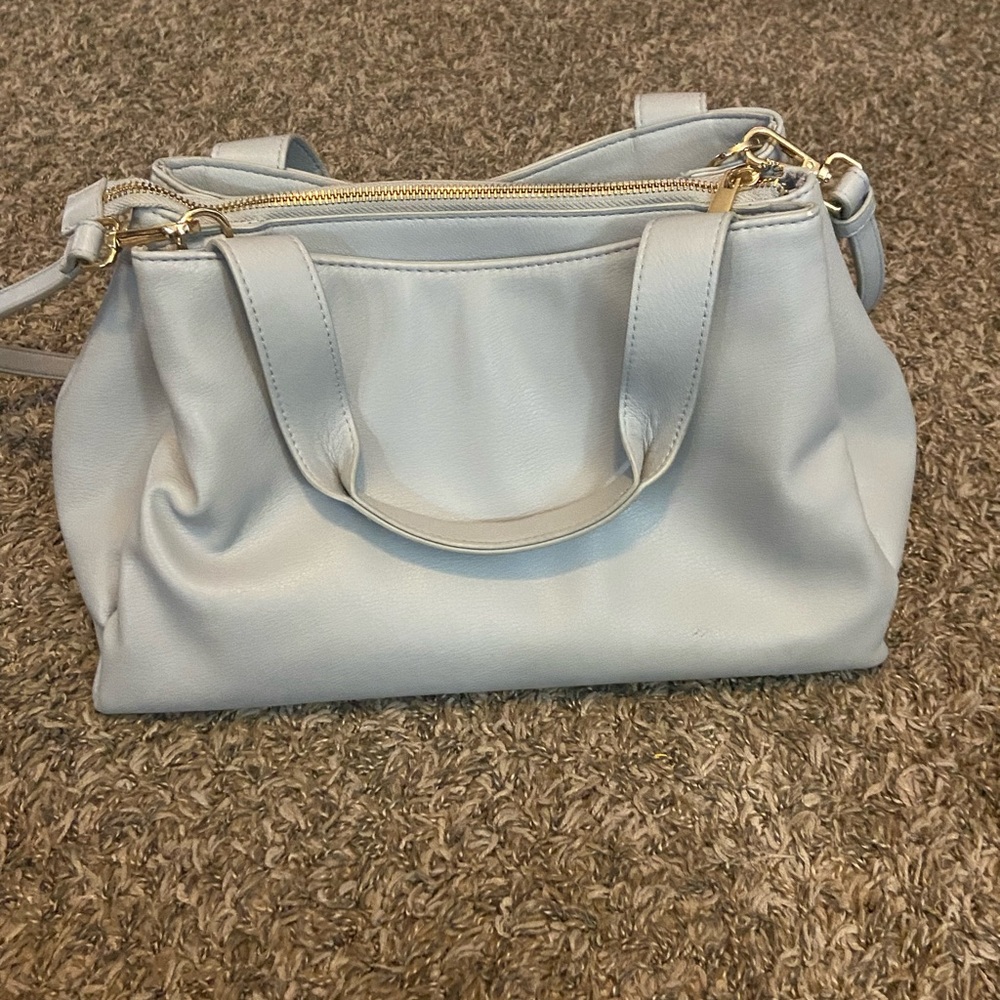 A New Day Gray Three Pocket Purse With Removable Straps